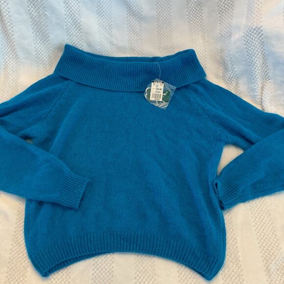 nwt vintage silk blend rabbit hair shenanigans scoop neck turtleneck size Medium - Picture 1 of 3